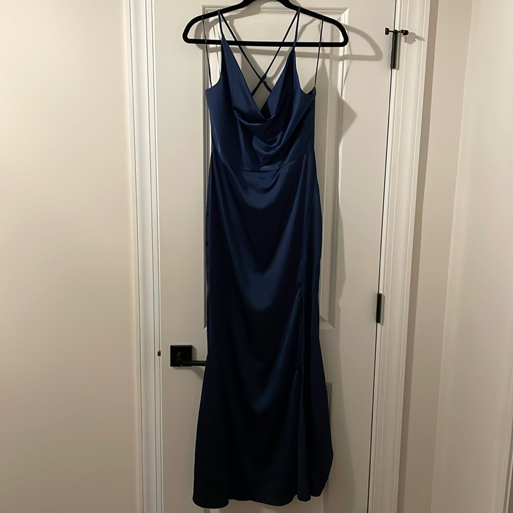 Navy Floor Length Dress